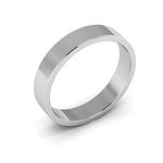 18K White Gold 4mm flat  wedding bands