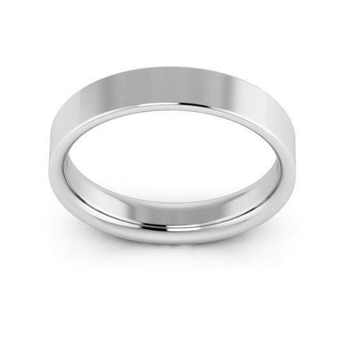 18K White Gold 4mm flat comfort fit wedding bands