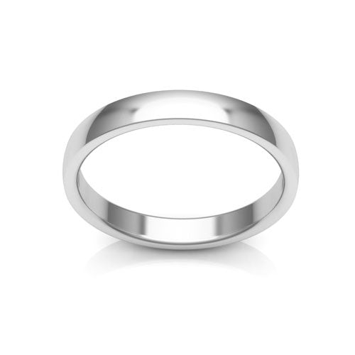 14K White Gold 3mm low dome comfort fit wedding bands