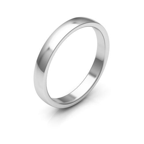 10K White Gold 3mm low dome comfort fit wedding bands