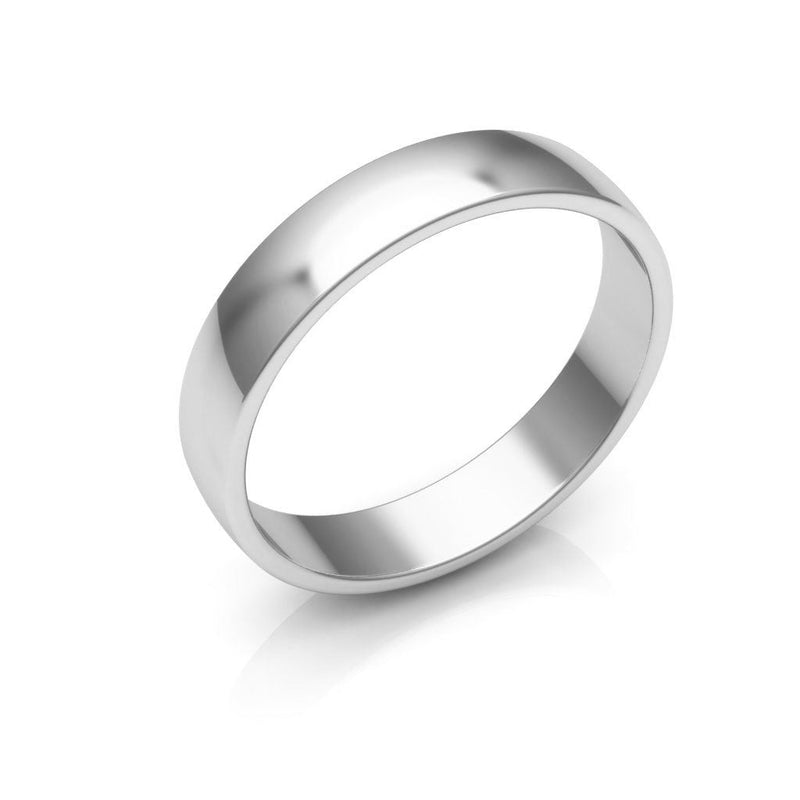 18K White Gold 4mm low dome  wedding bands