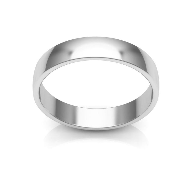 14K White Gold 4mm low dome  wedding bands