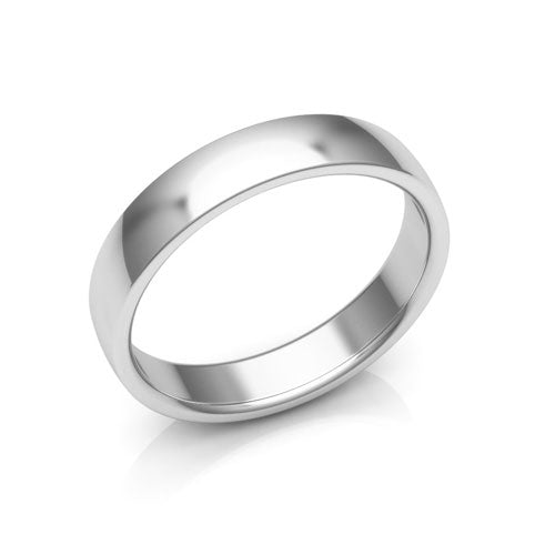 Platinum 4mm low dome comfort fit wedding bands