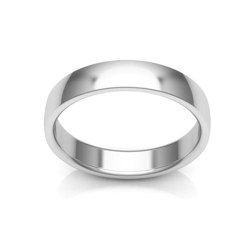 Platinum 4mm low dome comfort fit wedding bands
