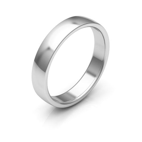 Platinum 4mm low dome comfort fit wedding bands