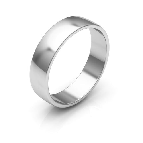 10K White Gold 5mm low dome  wedding bands