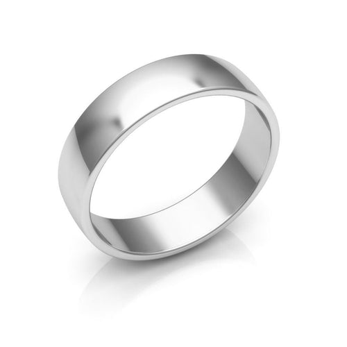 10K White Gold 5mm low dome  wedding bands
