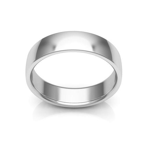 10K White Gold 5mm low dome comfort fit wedding bands