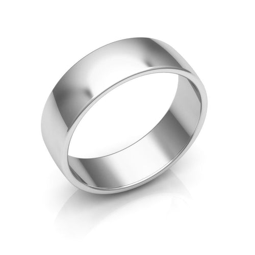 10K White Gold 6mm low dome  wedding bands