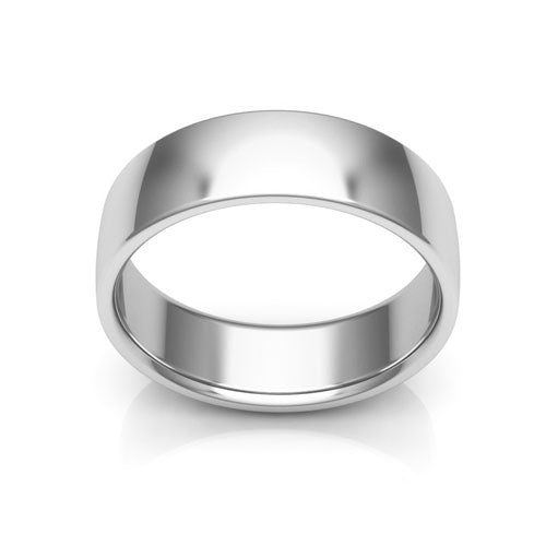 Platinum 6mm low dome comfort fit wedding bands