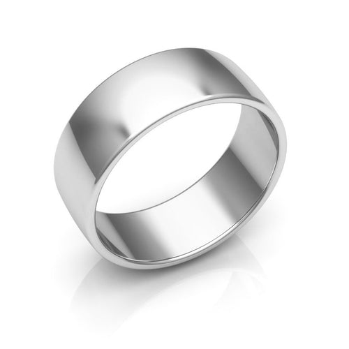 14K White Gold 7mm low dome  wedding bands