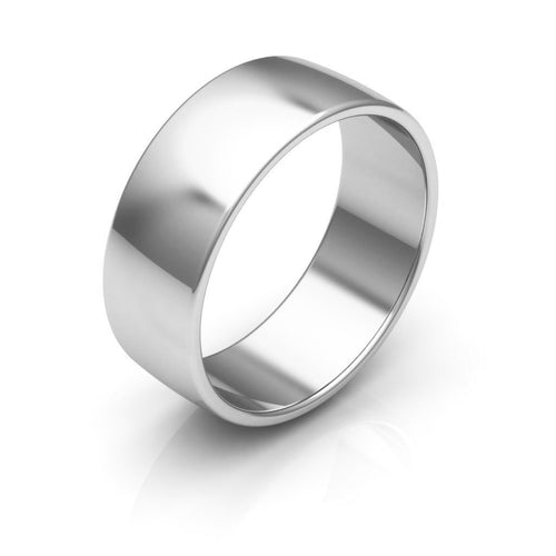 10K White Gold 7mm low dome  wedding bands