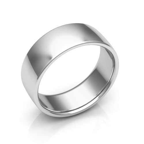 Platinum 7mm low dome comfort fit wedding bands