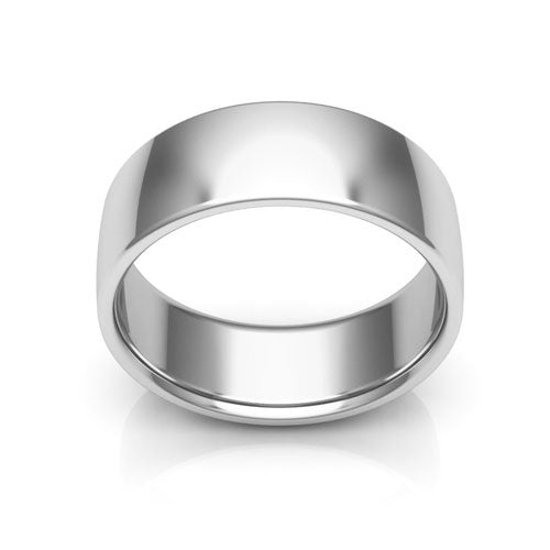 Platinum 7mm low dome comfort fit wedding bands