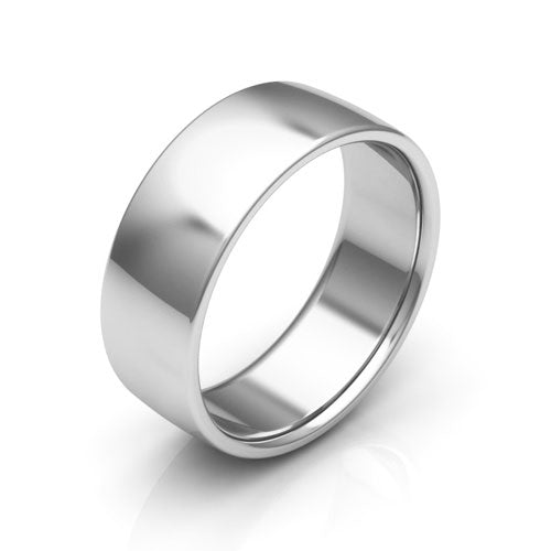 10K White Gold 7mm low dome comfort fit wedding bands