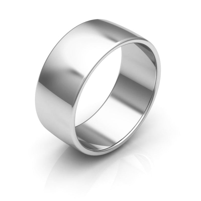 Platinum 8mm low dome  wedding bands