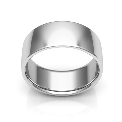 10K White Gold 8mm low dome comfort fit wedding bands