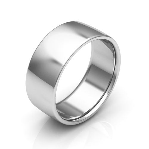 Platinum 8mm low dome comfort fit wedding bands