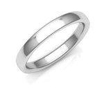 Platinum 3mm low dome comfort fit wedding bands