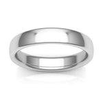 Platinum 4mm low dome comfort fit wedding bands