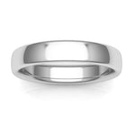 Platinum 4mm low dome comfort fit wedding bands