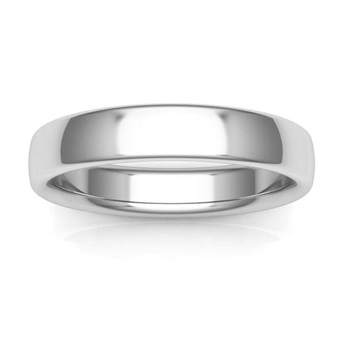 Platinum 4mm low dome comfort fit wedding bands