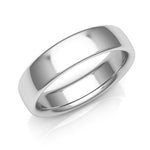 18K White Gold 5mm low dome comfort fit wedding bands