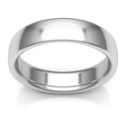 18K White Gold 5mm low dome comfort fit wedding bands