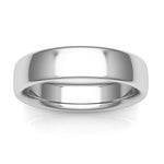 18K White Gold 5mm low dome comfort fit wedding bands