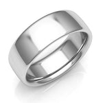 18K White Gold 7mm low dome comfort fit wedding bands