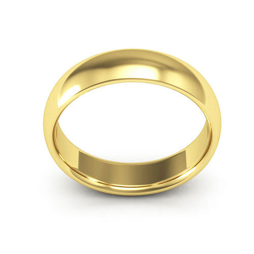 18K Yellow Gold 5mm half round comfort fit wedding bands