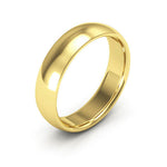 18K Yellow Gold 5mm half round comfort fit wedding bands