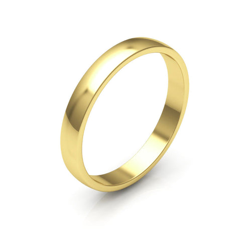 18K Yellow Gold 3mm low dome  wedding bands