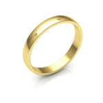 10K Yellow Gold 3mm low dome  wedding bands