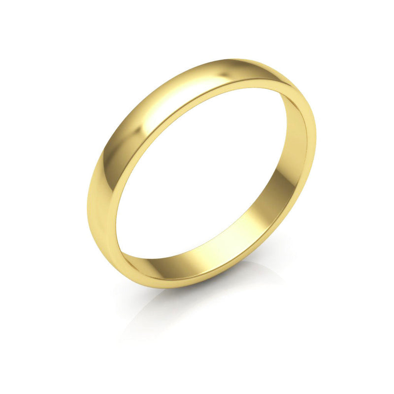 10K Yellow Gold 3mm low dome  wedding bands