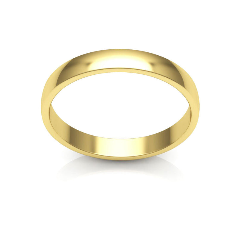 18K Yellow Gold 3mm low dome  wedding bands