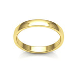 14K Yellow Gold 3mm low dome comfort fit wedding bands