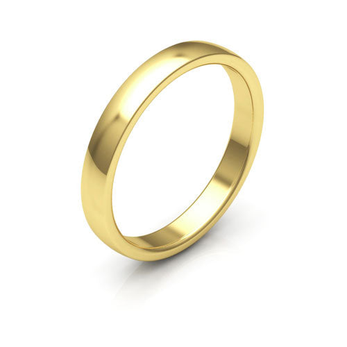14K Yellow Gold 3mm low dome comfort fit wedding bands