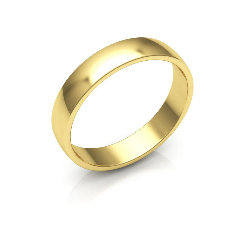 10K Yellow Gold 4mm low dome  wedding bands