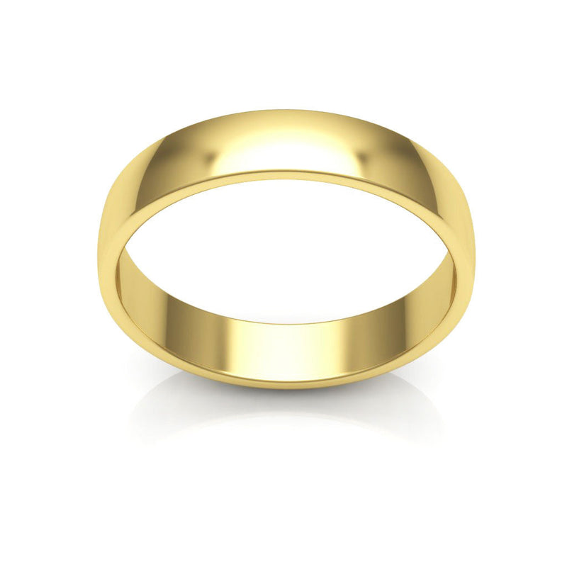 18K Yellow Gold 4mm low dome  wedding bands