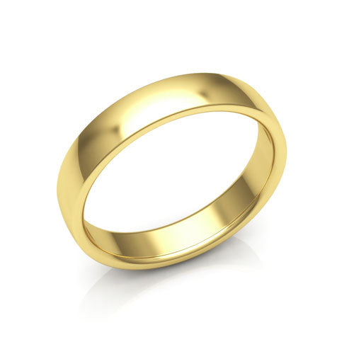 18K Yellow Gold 4mm low dome comfort fit wedding bands