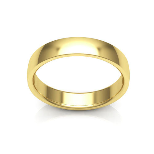 14K Yellow Gold 4mm low dome comfort fit wedding bands