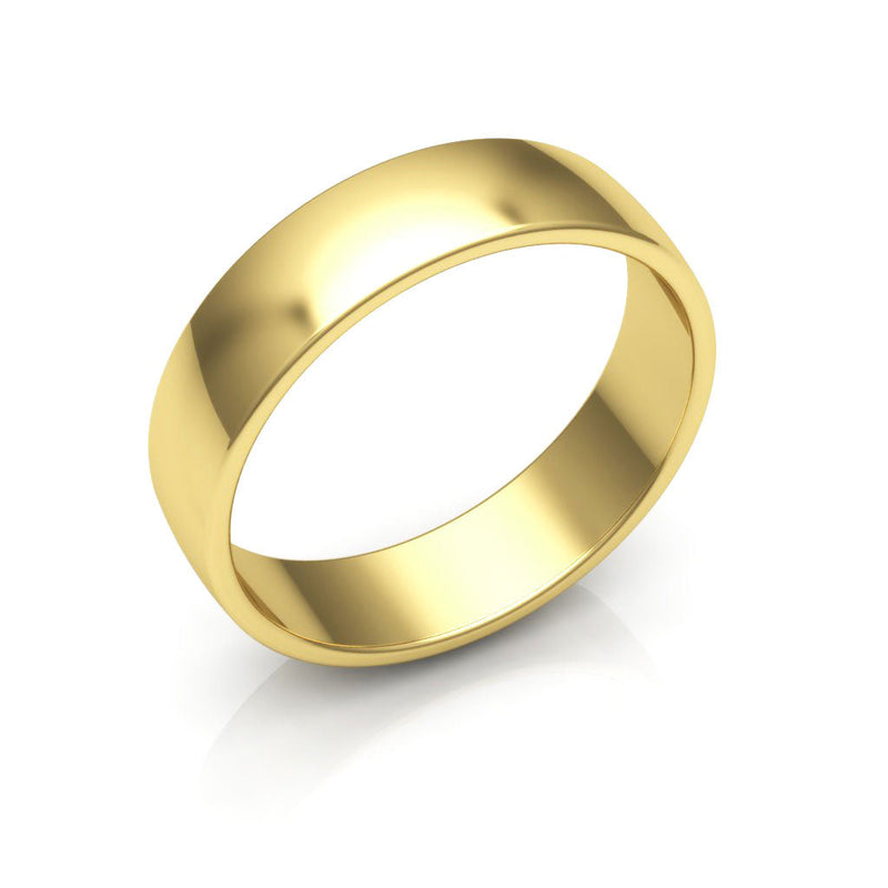 10K Yellow Gold 5mm low dome  wedding bands