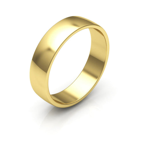 18K Yellow Gold 5mm low dome  wedding bands