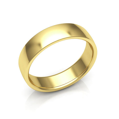18K Yellow Gold 5mm low dome comfort fit wedding bands