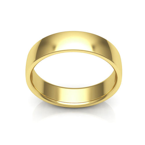 10K Yellow Gold 5mm low dome comfort fit wedding bands