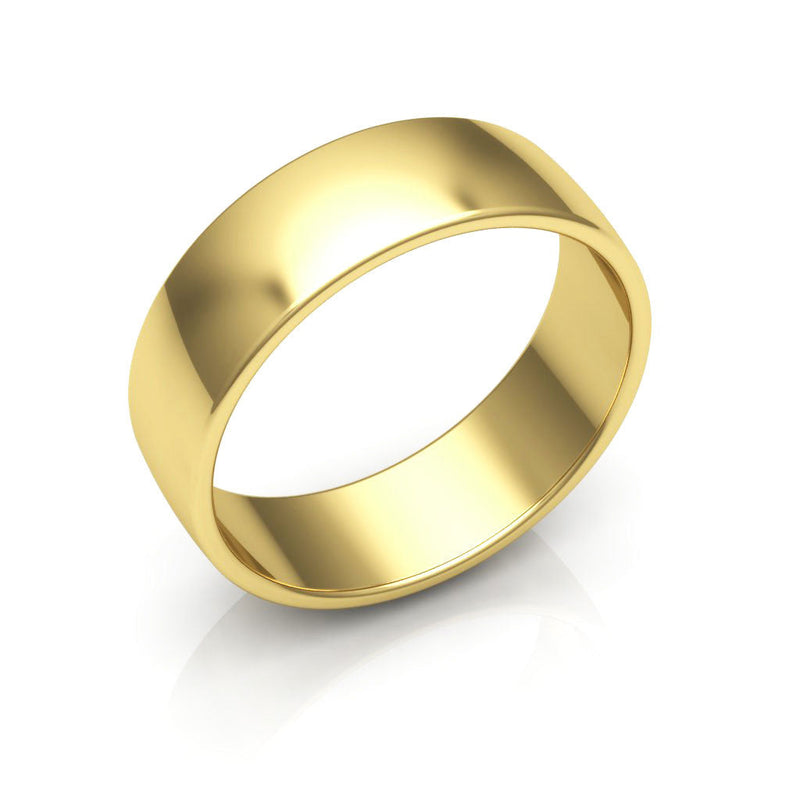 10K Yellow Gold 6mm low dome  wedding bands