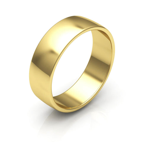 18K Yellow Gold 6mm low dome  wedding bands
