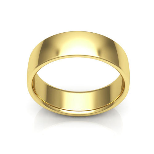 10K Yellow Gold 6mm low dome comfort fit wedding bands