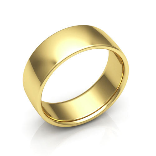 18K Yellow Gold 7mm low dome comfort fit wedding bands